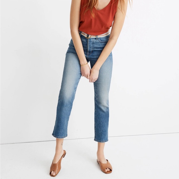 rivet & thread Denim - Rivet and Thread Madewell Cali DemiBoot Jeans Shetland High Rise Button Front 29